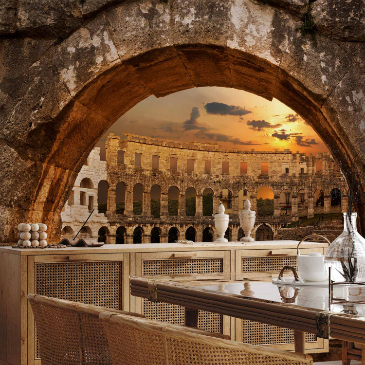 Wall Mural Ancient architecture - Pula amphitheatre against a sunset background 97529 additionalImage 7