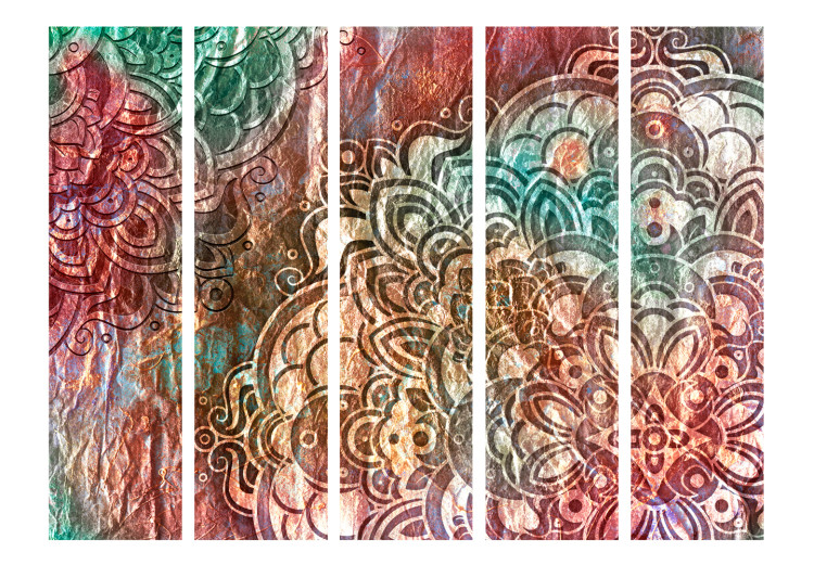 Room Separator Mandala: Copper Garden II - colorful mandalas in oriental motif 98129 additionalImage 3