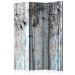 Room Divider Screen Rustic Planks - texture of old wooden planks with bird motif 107639