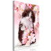 Canvas Art Print Sweet Kitten (1-part) Vertical - Animal on Pink Flowers Background 108239 additionalThumb 2