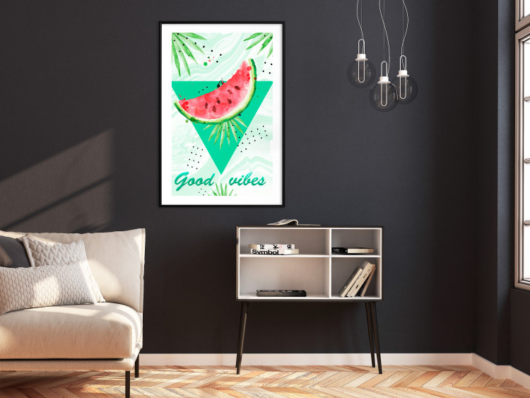 Poster Good Vibes - composition with green text and tropical plants 114439 additionalImage 6