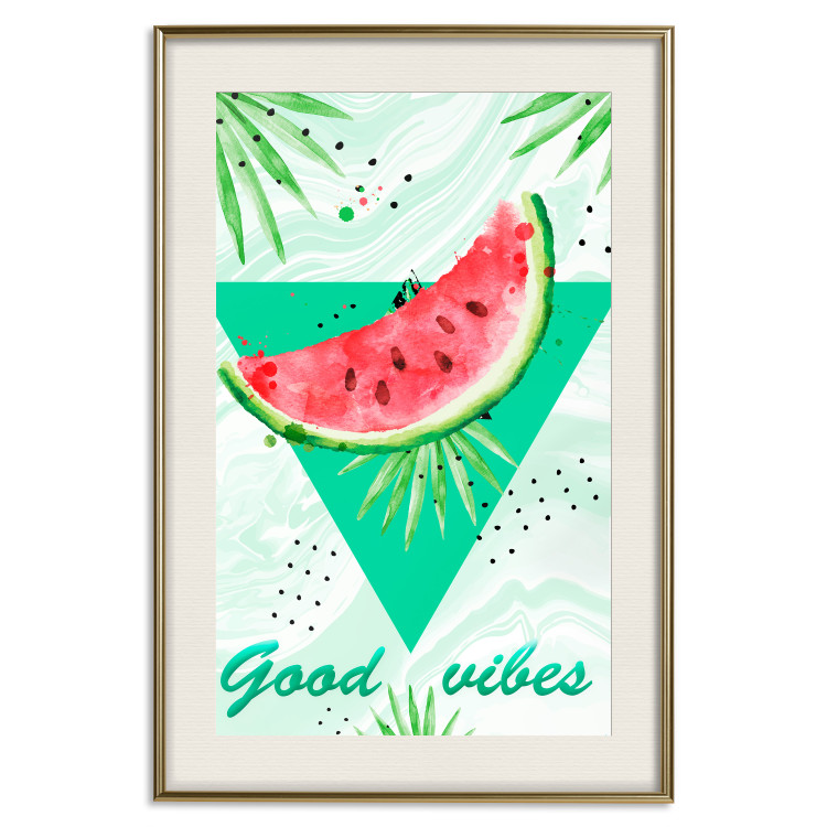 Poster Good Vibes - composition with green text and tropical plants 114439 additionalImage 19