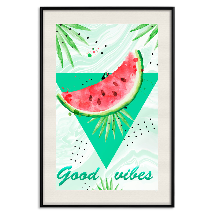 Poster Good Vibes - composition with green text and tropical plants 114439 additionalImage 18