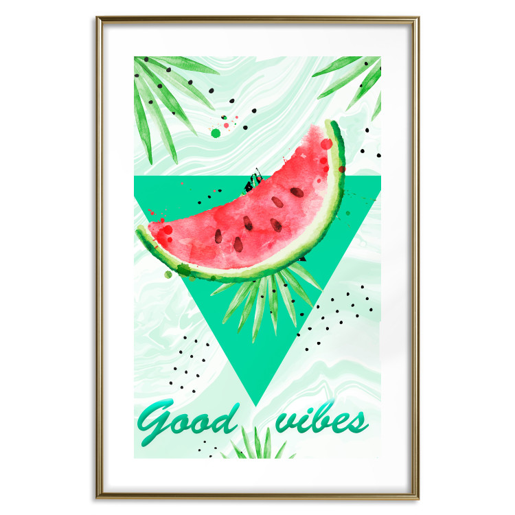 Poster Good Vibes - composition with green text and tropical plants 114439 additionalImage 14