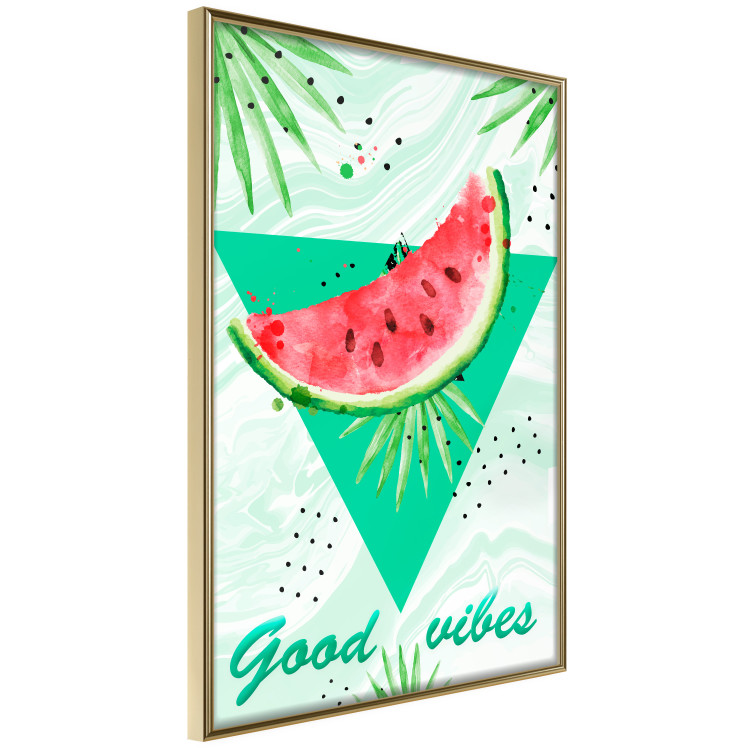 Poster Good Vibes - composition with green text and tropical plants 114439 additionalImage 12