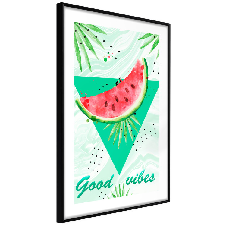 Poster Good Vibes - composition with green text and tropical plants 114439 additionalImage 11