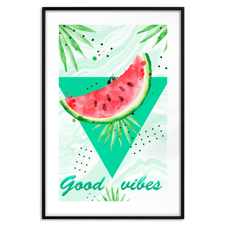Poster Good Vibes - composition with green text and tropical plants 114439 additionalImage 15