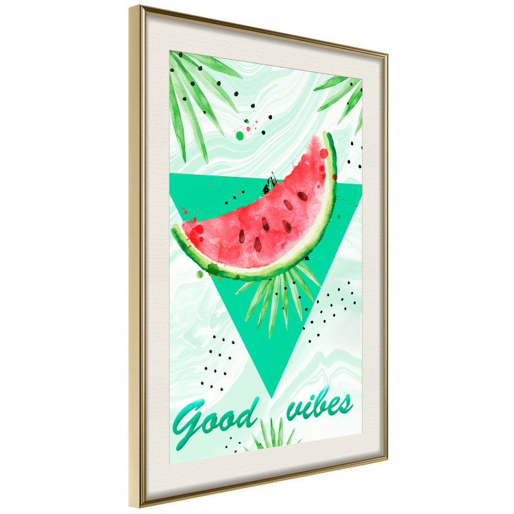 Poster Good Vibes - composition with green text and tropical plants 114439 additionalImage 2