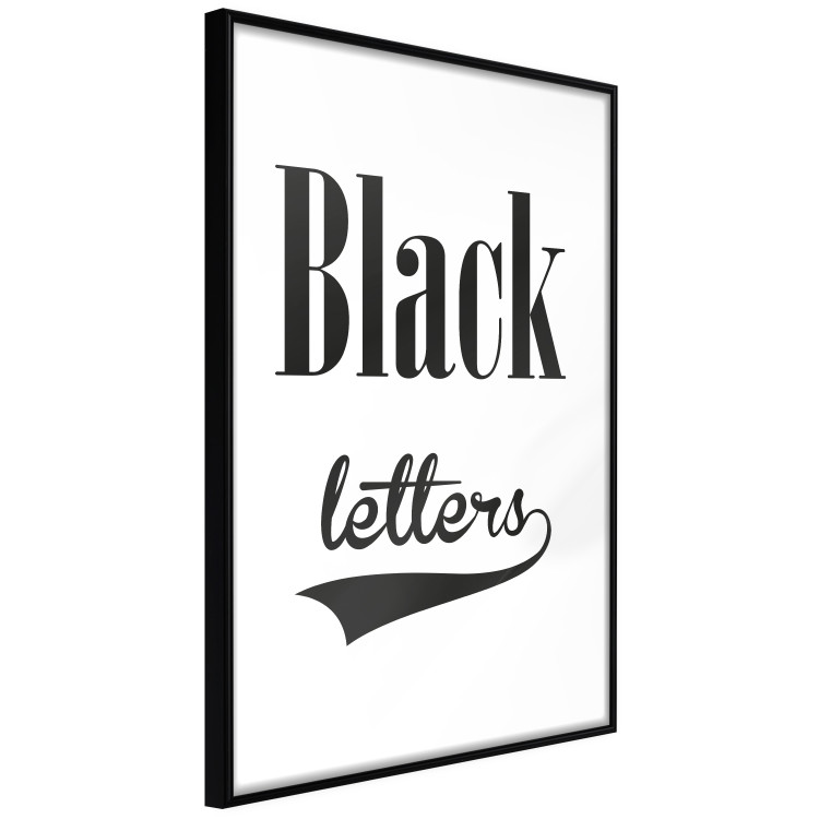 Poster Black Letters - black and white composition with texts on a solid background 114739 additionalImage 14