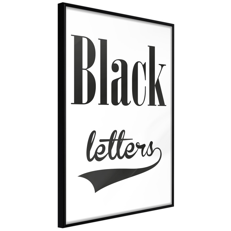 Poster Black Letters - black and white composition with texts on a solid background 114739 additionalImage 6