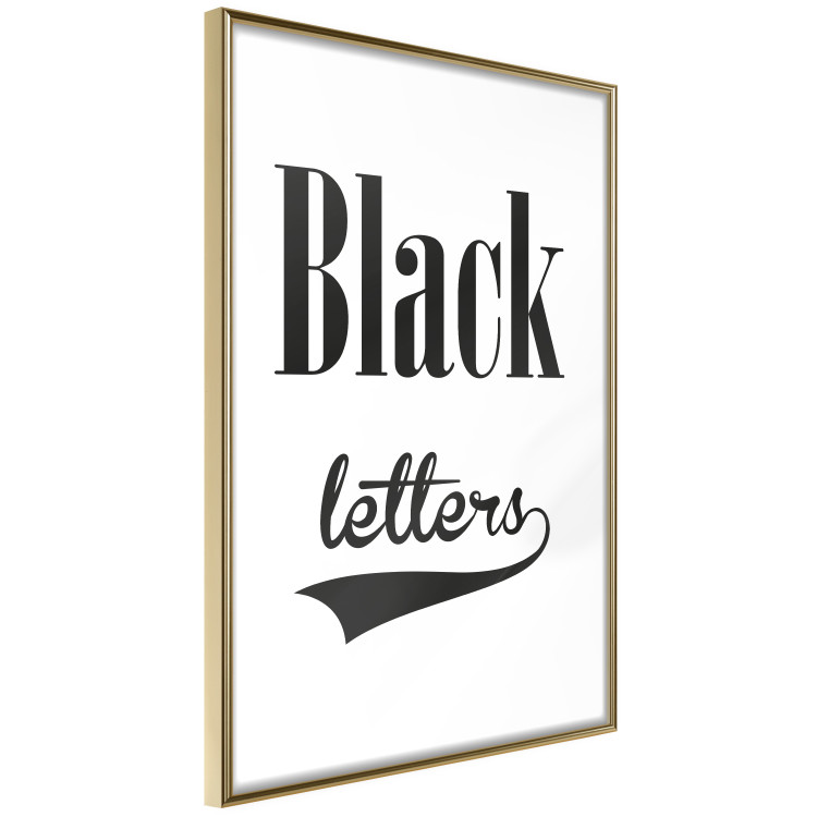 Poster Black Letters - black and white composition with texts on a solid background 114739 additionalImage 13