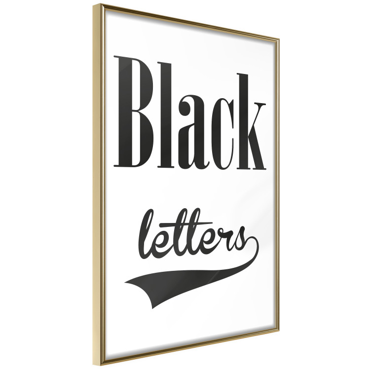 Poster Black Letters - black and white composition with texts on a solid background 114739 additionalImage 10