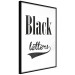 Poster Black Letters - black and white composition with texts on a solid background 114739 additionalThumb 12