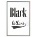 Poster Black Letters - black and white composition with texts on a solid background 114739 additionalThumb 14