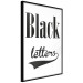 Poster Black Letters - black and white composition with texts on a solid background 114739 additionalThumb 8