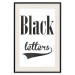 Poster Black Letters - black and white composition with texts on a solid background 114739 additionalThumb 16