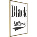 Poster Black Letters - black and white composition with texts on a solid background 114739 additionalThumb 12