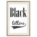 Poster Black Letters - black and white composition with texts on a solid background 114739 additionalThumb 19