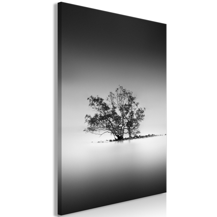 Canvas Print Tree in the Mist (1-part) - Landscape in Black and White 114839 additionalImage 2