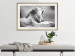 Poster Roaring Lion - black and white composition with a roaring lion on the savanna 116439 additionalThumb 21