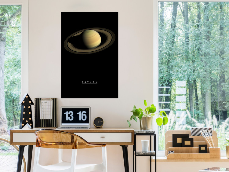 Wall Poster Saturn - lord of moons and English text against a black space backdrop 116739 additionalImage 17