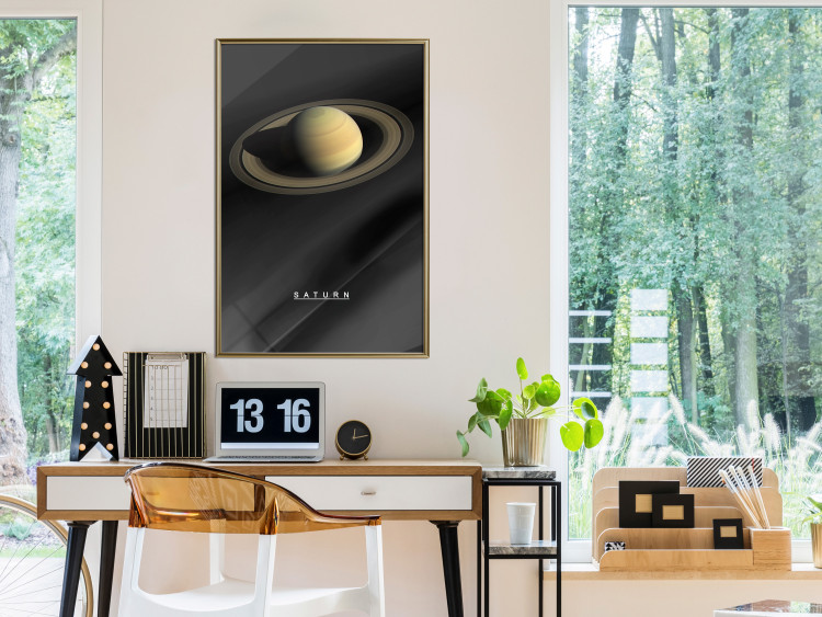 Wall Poster Saturn - lord of moons and English text against a black space backdrop 116739 additionalImage 5