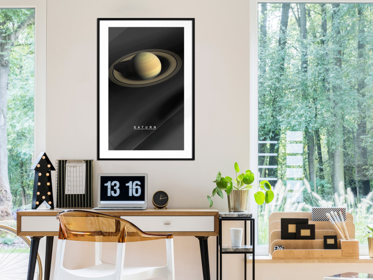 Wall Poster Saturn - lord of moons and English text against a black space backdrop 116739 additionalImage 4