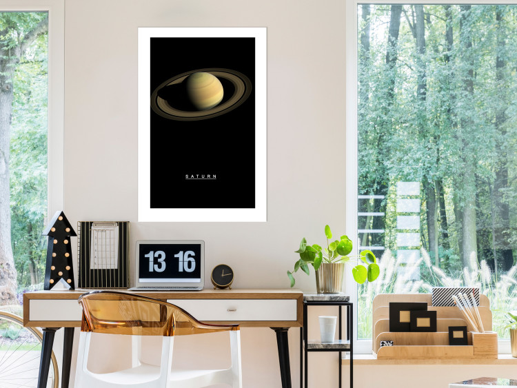 Wall Poster Saturn - lord of moons and English text against a black space backdrop 116739 additionalImage 2