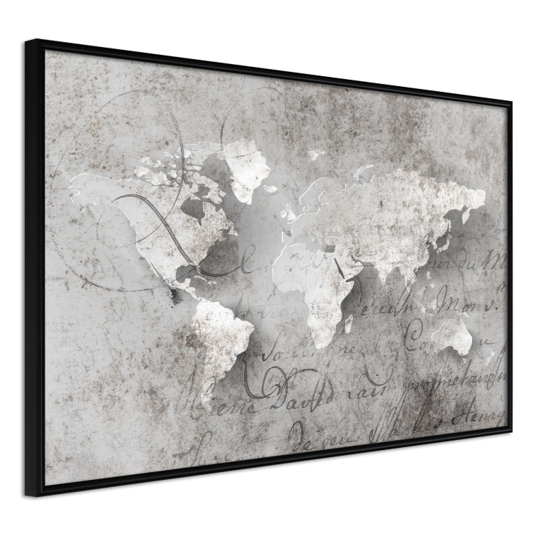 Wall Poster World of Poetry - abstract world map with vintage-style text 117139 additionalImage 10