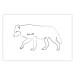 Poster Wolf - black and white minimalist lineart with an animal and text 117539