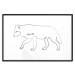 Poster Wolf - black and white minimalist lineart with an animal and text 117539 additionalThumb 24