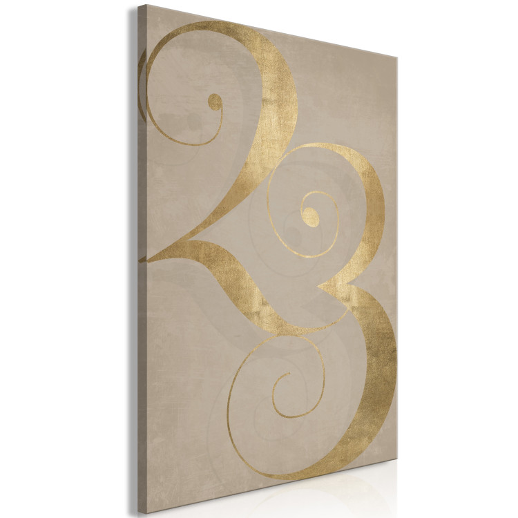 Canvas Art Print 23 - golden number with an abstract finish on a brown background 117839 additionalImage 2