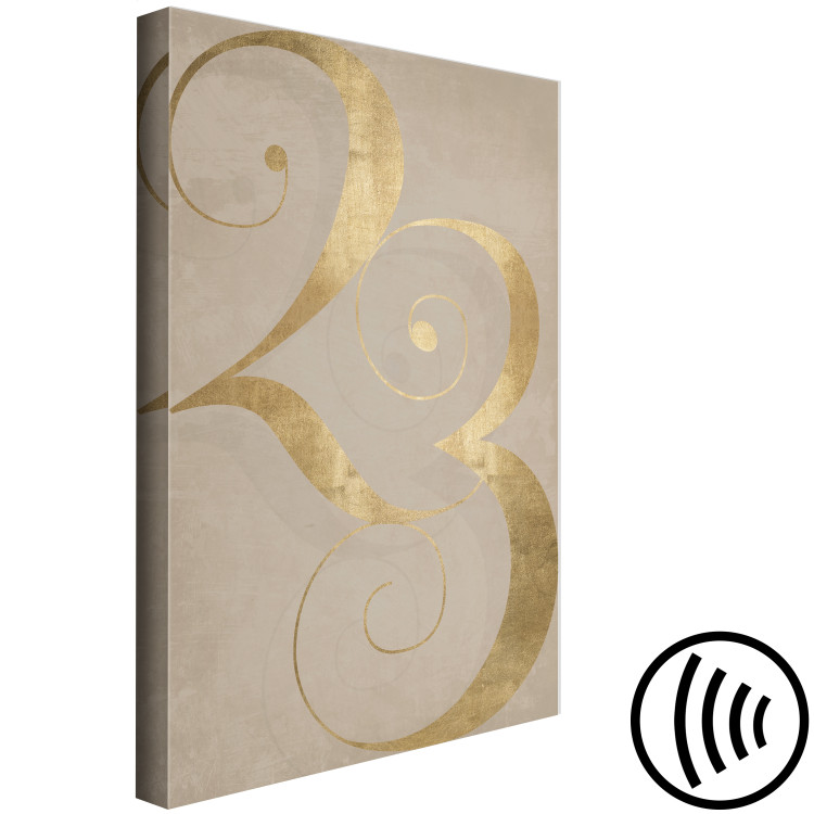 Canvas Art Print 23 - golden number with an abstract finish on a brown background 117839 additionalImage 6