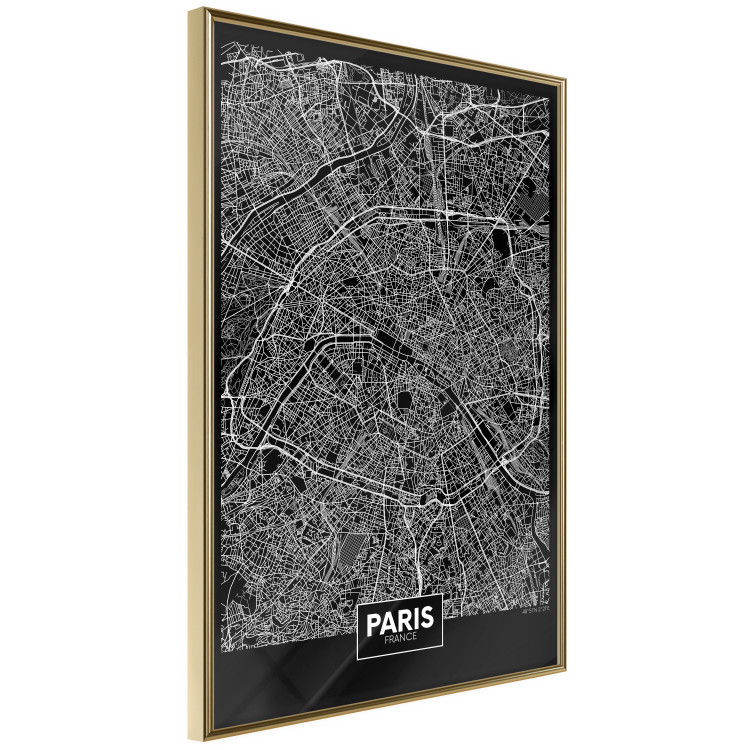 Poster Dark Map of Paris - black and white composition with English inscriptions 118139 additionalImage 12