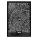 Poster Dark Map of Paris - black and white composition with English inscriptions 118139 additionalThumb 18