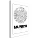 Canvas Munich - map of the German city in black and white 118439 additionalThumb 2