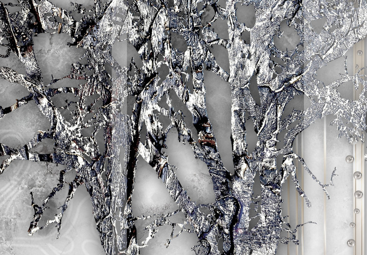 Wall Poster Silver Tree - plant abstraction in shades of gray with figures 118939 additionalImage 9