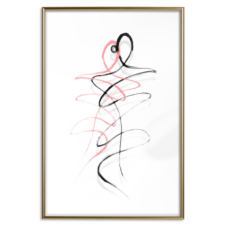 Poster Tangled Passion - abstraction in waves shaped like human silhouettes 119039 additionalImage 27