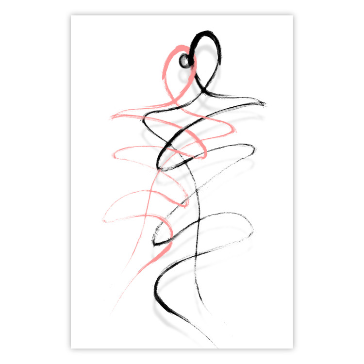 Poster Tangled Passion - abstraction in waves shaped like human silhouettes 119039