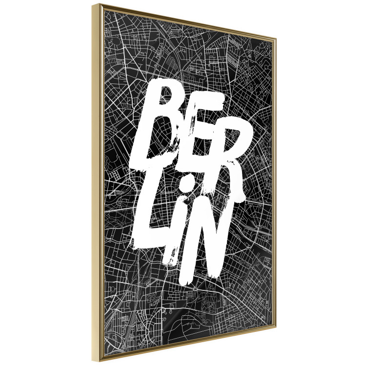 Wall Poster Berlin Negative - black and white composition with a city map and text 119139 additionalImage 14