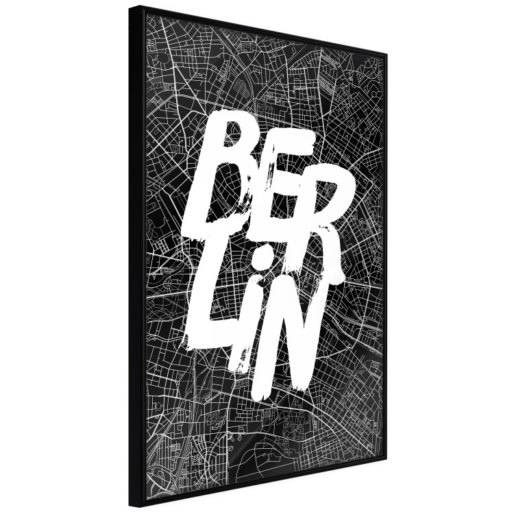 Wall Poster Berlin Negative - black and white composition with a city map and text 119139 additionalImage 12