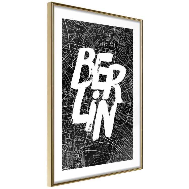Wall Poster Berlin Negative - black and white composition with a city map and text 119139 additionalImage 8