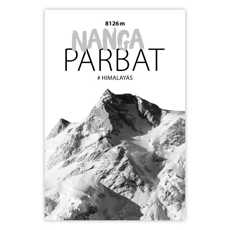 Poster Nanga Parbat - numbers and English captions on mountain landscape backdrop 123739