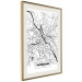 Poster City Map: Warsaw - black and white map of Warsaw with city name 123839 additionalThumb 2