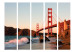 Room Divider Fiery Landscape II (5-piece) - red bridge in the middle of water 124139 additionalThumb 3