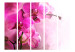 Room Separator Pink Orchid II (5-piece) - blooming flowers on a light pink background 124239 additionalThumb 3