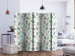 Room Separator Patterned Leaves II (5-piece) - pattern in colorful plant motif 124339 additionalThumb 2