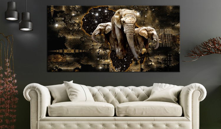Large canvas print Brown Elephants II [Large Format] 125439 additionalImage 5