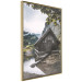Wall Poster Mountain House - dark wooden cabin against a forest and mountain landscape 126839 additionalThumb 12