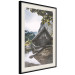 Wall Poster Mountain House - dark wooden cabin against a forest and mountain landscape 126839 additionalThumb 2